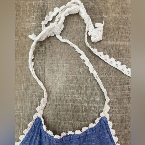 RIP CURL Crochet Lace Embroidered Halter Tank Top Women’s Medium Boho Western - Picture 4 of 12